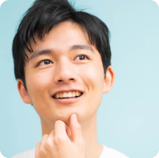 オーラルスパを受ける男性